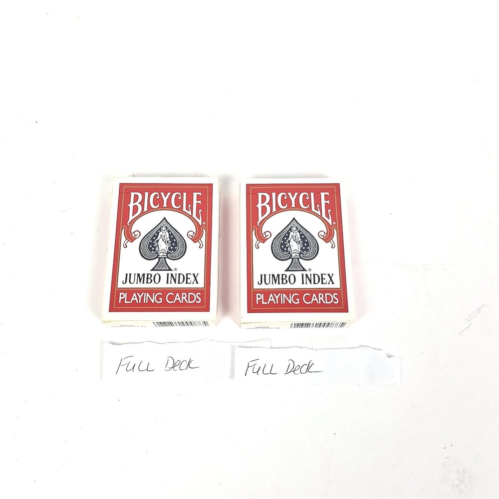 2 Full Decks Bicycle Jumbo Index Playing Cards with Jokers Pre Owned Box